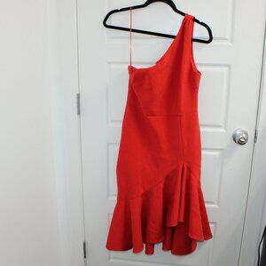 Likely Rollins Dress Size 4 Revolve One Shoulder Red Asymmetrical